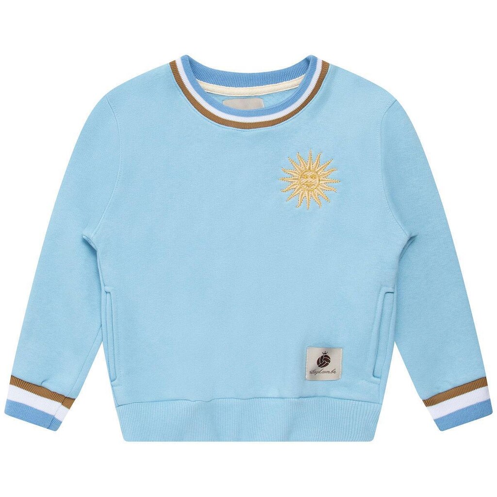 Moletom Uruguai Retrô Celeste Infantil Juvenil