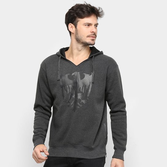 Moletom Victory Eagle Logo Águia Masculino - Chumbo