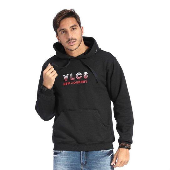 Moletom VLCS Capuz Fechado Preto - Preto