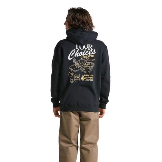 Moletom Volcom Canguru Operator Preto