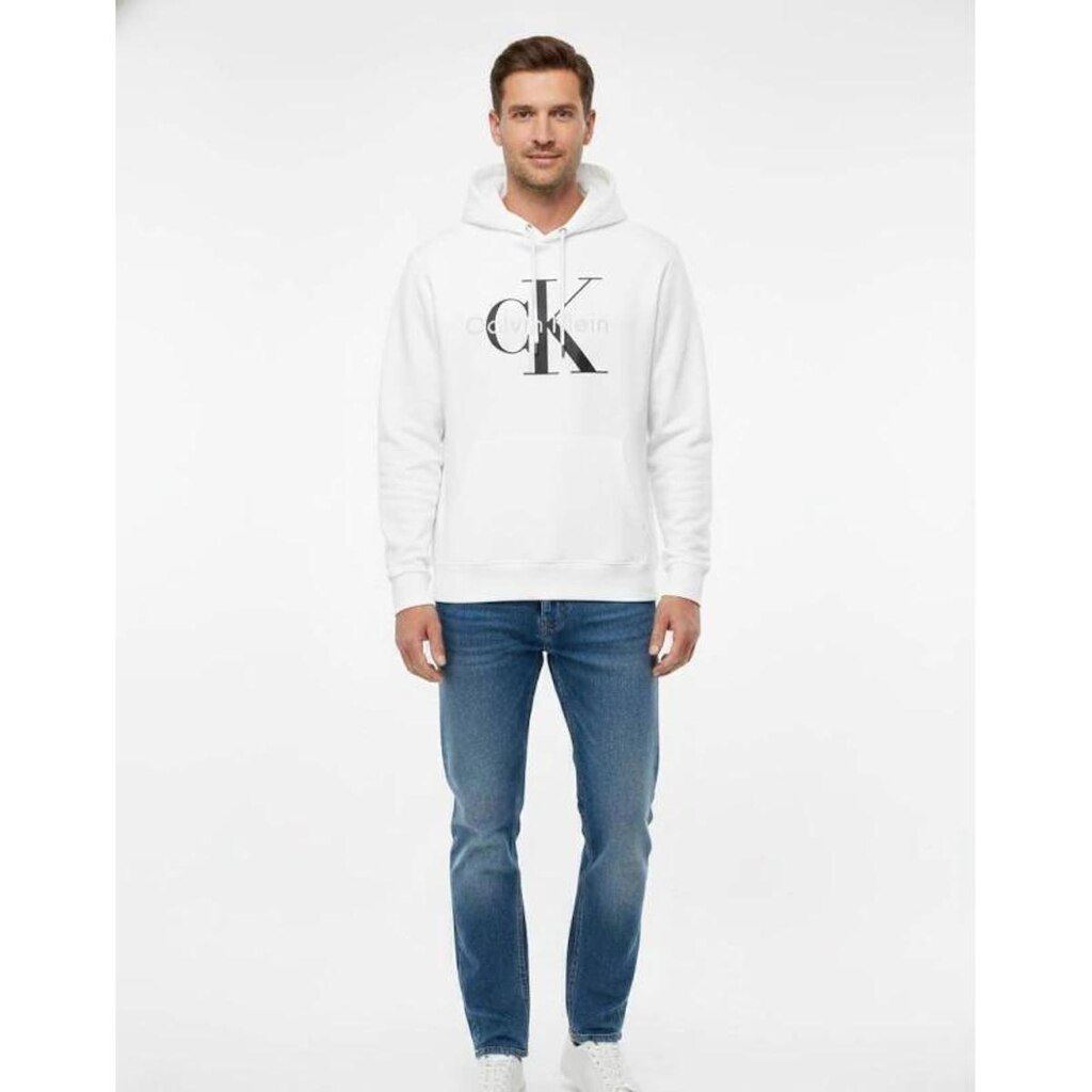 Moleton Branco Calvin Klein com capuz logo CK -SP40577908
