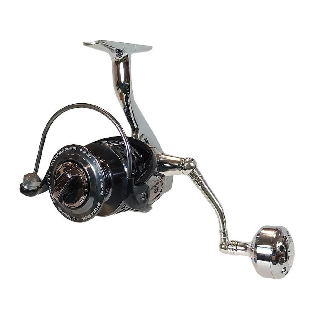 Molinete 6 Rolamentos 5+1 Reverse Neptuno Pesca Brasil