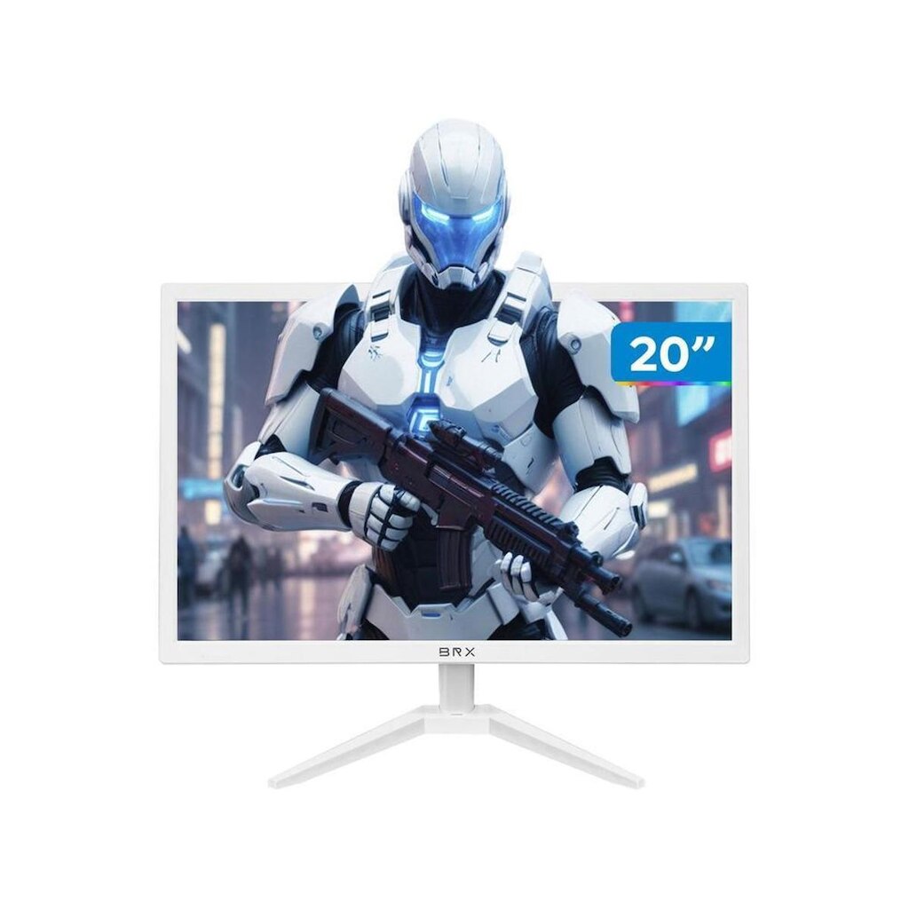 Monitor 20" LED 75Hz 5ms BRX Office Branco Widescreen HDMI e VGA