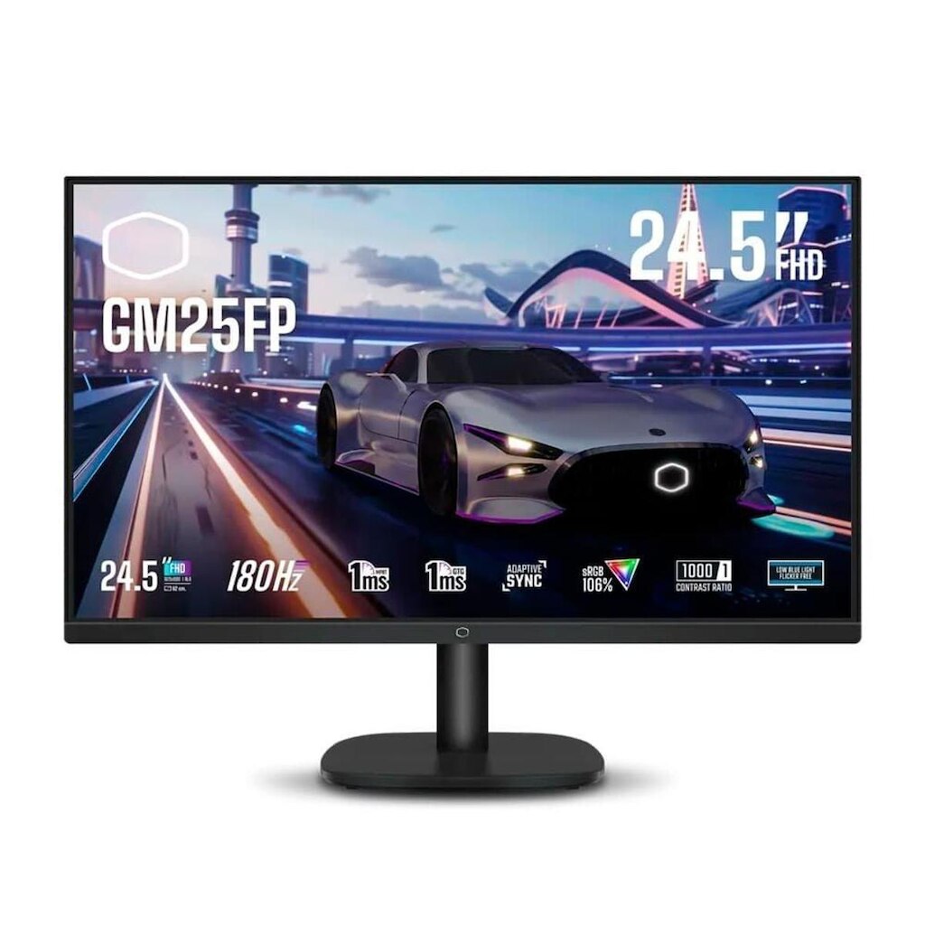 Monitor Gamer Cooler Master 24.5", FHD, 180Hz, 1ms, IPS, DisplayPort e HDMI, Adaptive Sync - GM25FP