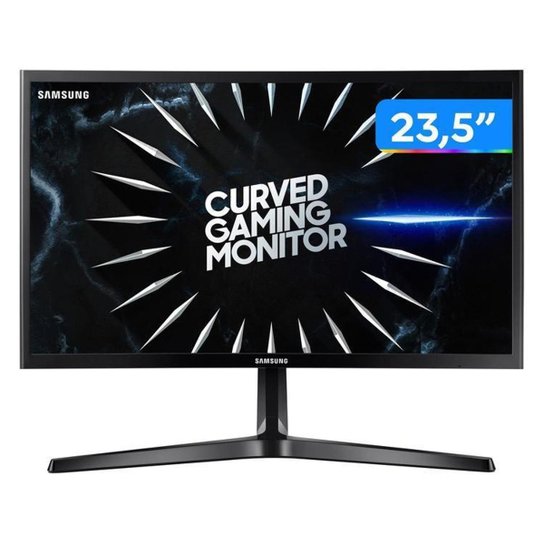 Monitor Gamer Samsung LC24RG50FQLMZD 23,5” LED - Curvo Widescreen Full HD HDMI 144Hz 4ms - Preto