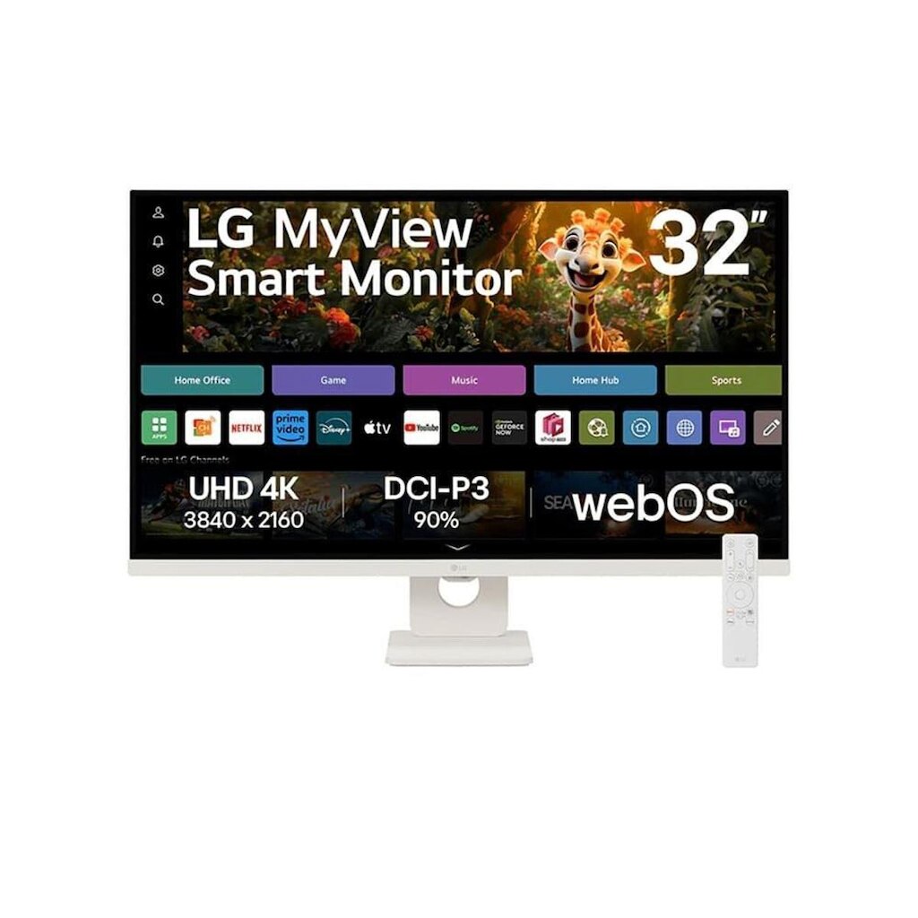 Monitor Smart LG MyView 32", 4K, IPS, WebOs, ThinQ, AirPlay, Som Integrado - 32SR73U-W