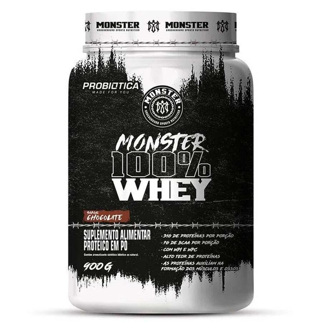 Monster 100% Whey 900G Concentrado Isolado Sabor Chocolate