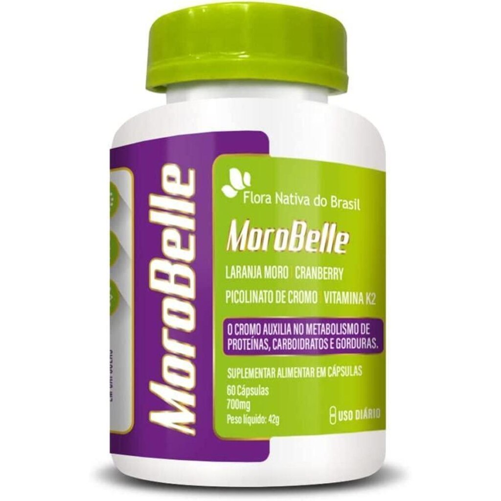 MoroBelle (Laranja Moro, Cranberry, Picolinato de Cromo, Vitamina B3, Vitamina K2) 60caps 700mg