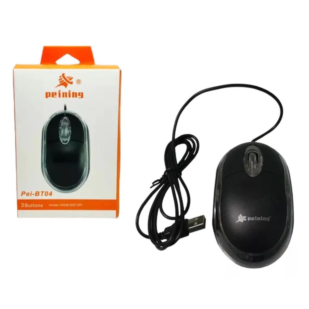 Mouse Com Fio 3 Botões Peining Pei - BT 04