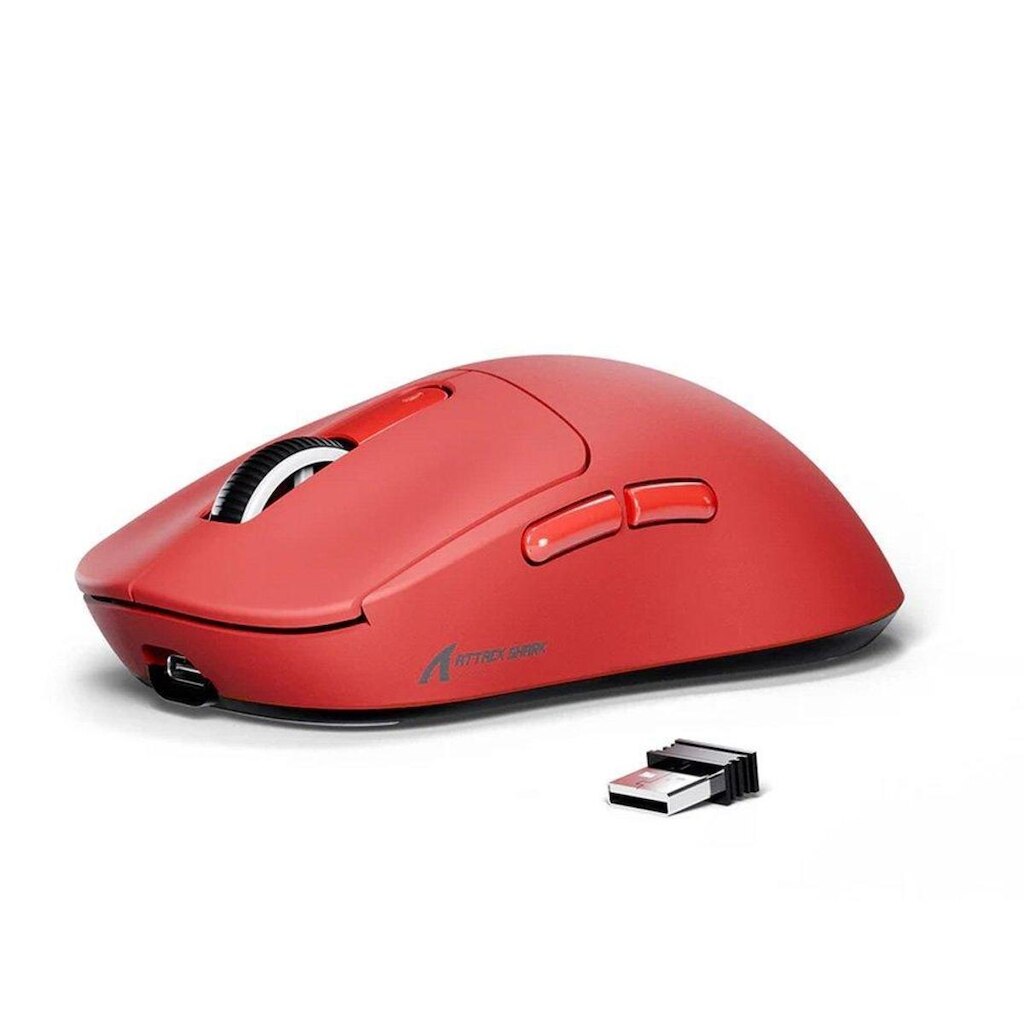 Mouse Gamer Attack Shark 26.000 DPI Sensor Óptico PAW3395 6 Botões Programáveis Tri-Mode