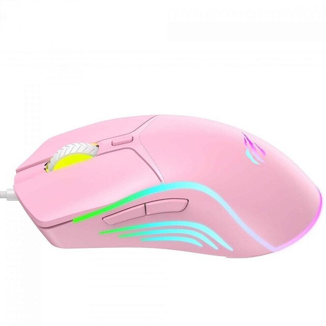 Mouse Gamer Havit MS1029, 8000DPI, USB, RGB, 6 Botões, Pink - Rosa ...