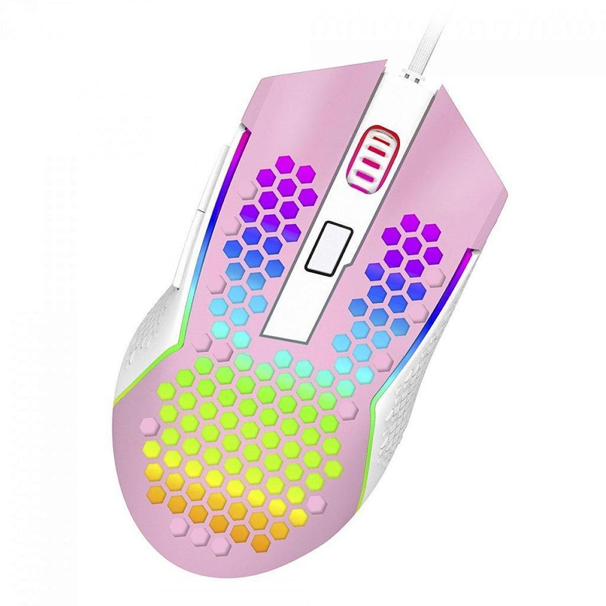 Mouse Gamer Redragon Reaping Elite RGB, 32000 DPI, 6 Botões, Rosa e ...