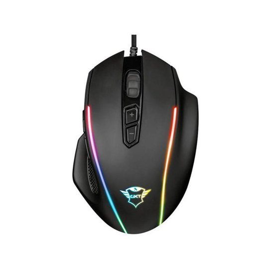 Mouse Gamer RGB Trust Óptico 10000DPI 8 Botões - Preto