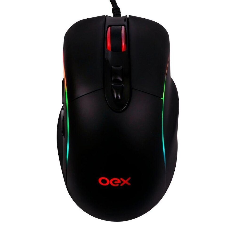 Mouse Gamer Titan MS318 Usb 7 Botoes Led Rgb OEX Game Preto