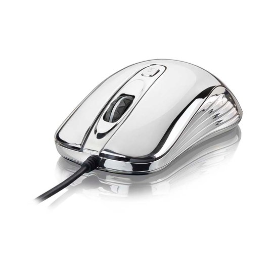 Mouse Gamer Warrior 1600DPI Prateado com LED - Cinza