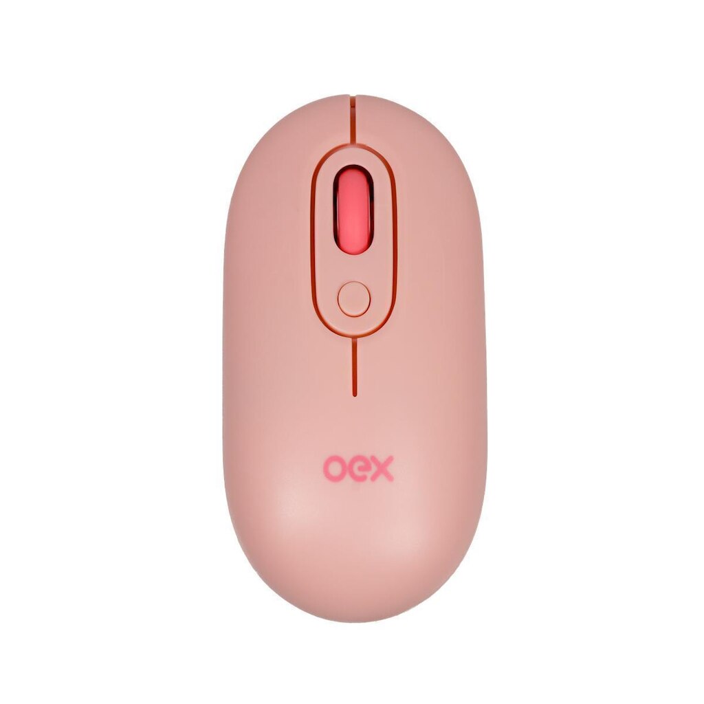 Mouse Retro Sem Fio Wireless PC Notebook Oex MS604 Rosa