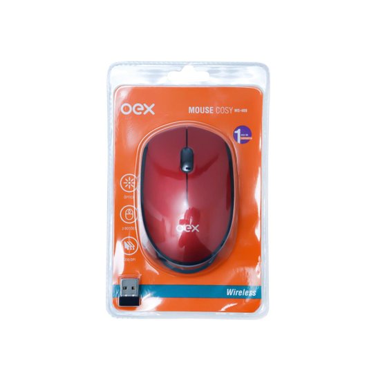 MOUSE WIRELESS COM 3 BOTÕES OEX MS409