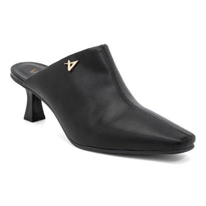 Mule Fechado Salto Fino Baixo Preto 34 - Preto | Netshoes