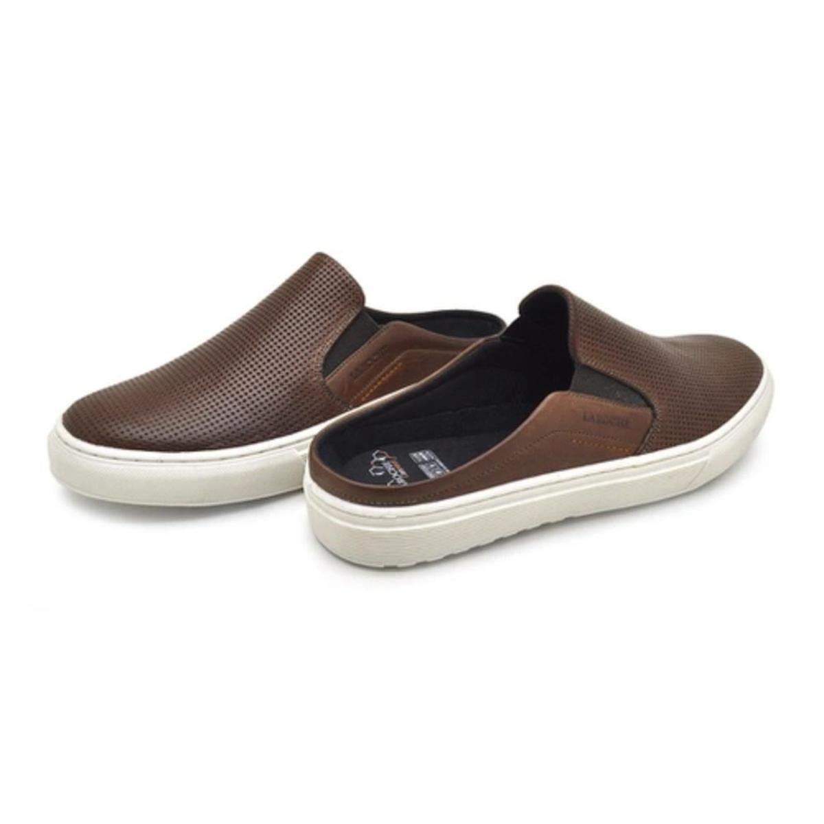 Mule Laroche Slip On Masculino Couro Soft Brown 37272 Marrom