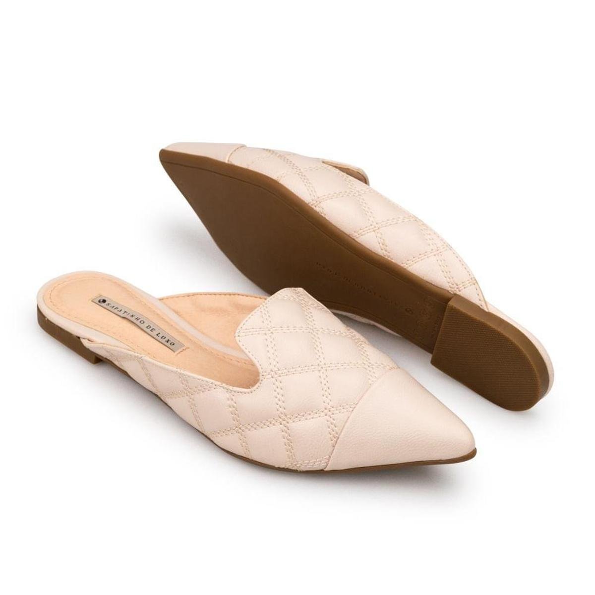 Mule Napa Pele Preto SAPATINHO DE LUXO - Nude | Netshoes