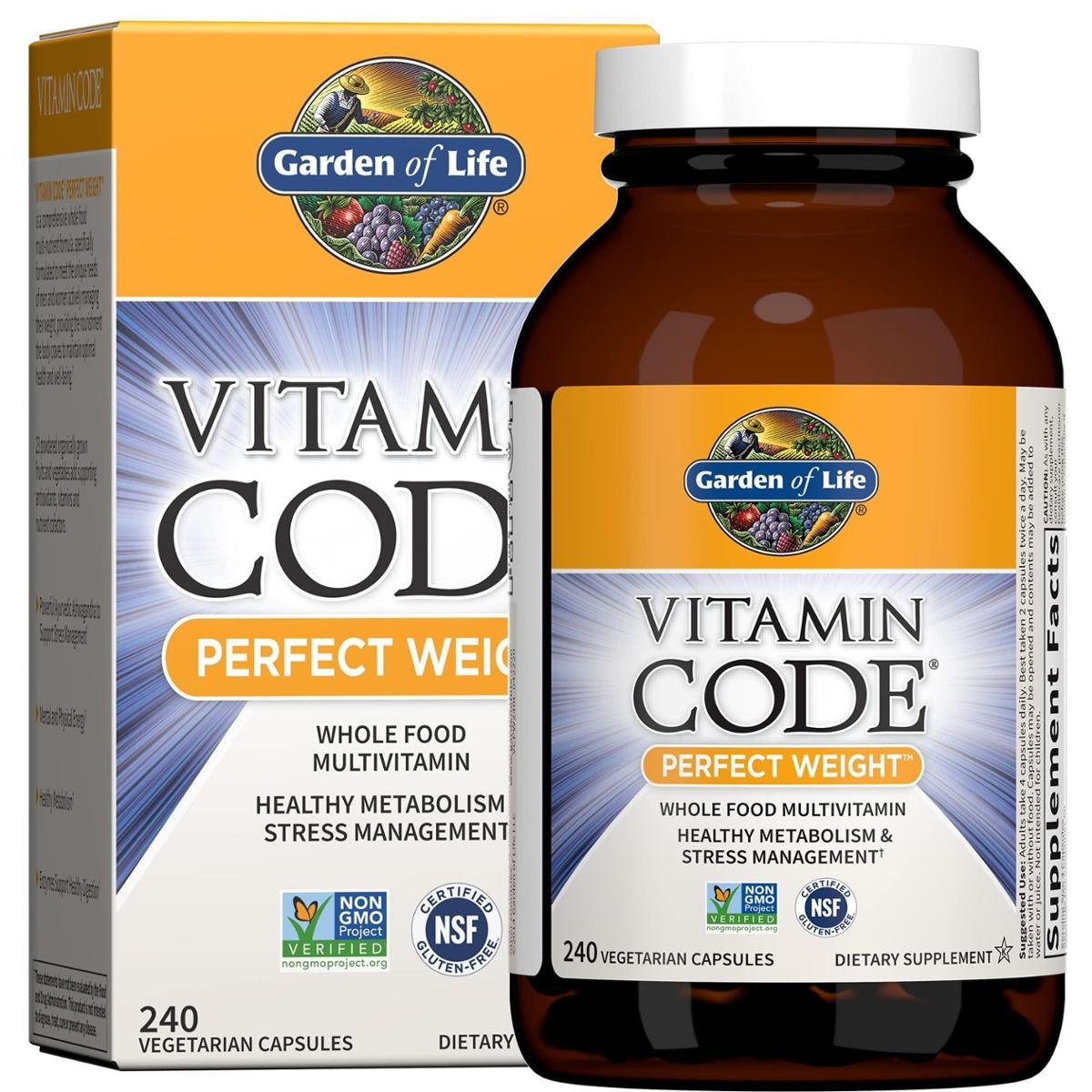 Multivitamínico Garden of Life Code Perfect Weight 240 comprimidos