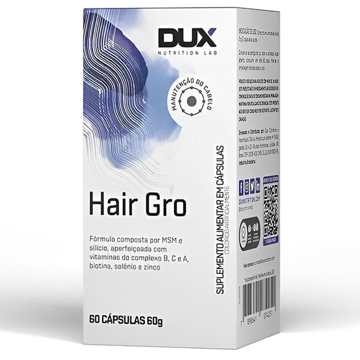 Multivitamínico Hair Gro 60 caps Dux Nutrition Nutrição Para Os Fios