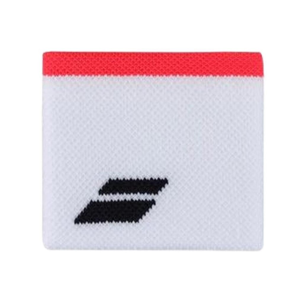Munhequeira Babolat Logo Curta - Branca com Vermelha e Preto