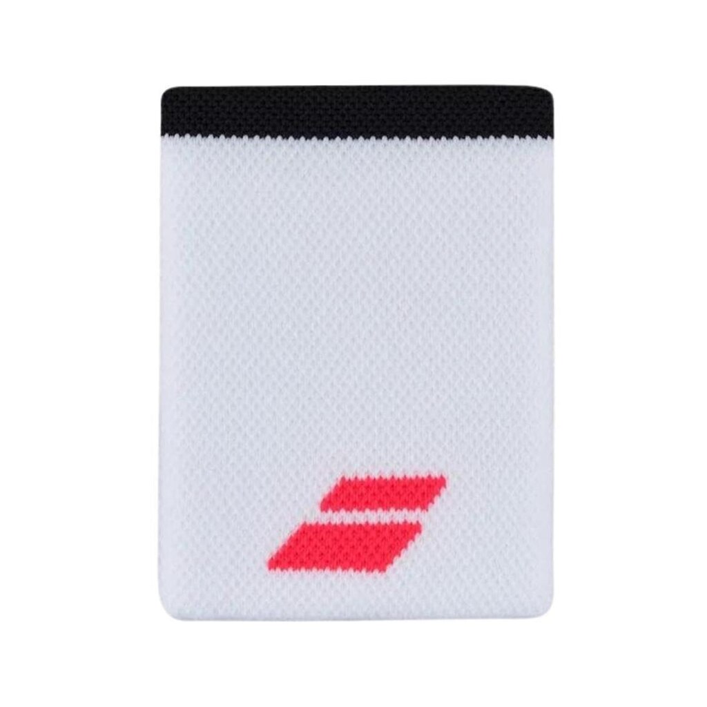 Munhequeira Babolat Logo Jumbo - Branca com Preta e Vermelho