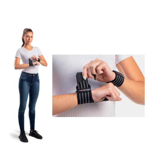 Munhequeira elástica protetor de punho treino musculação - Cinza Menor preço em Munhequeira elástica protetor de punho treino musculação - Cinza