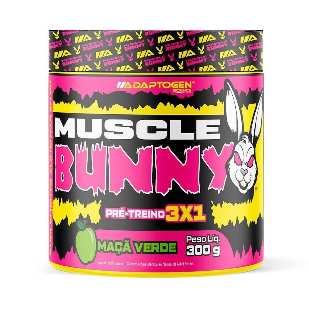 Muscle Bunny Pré-Treino - 300g Maçã Verde - Adaptogen