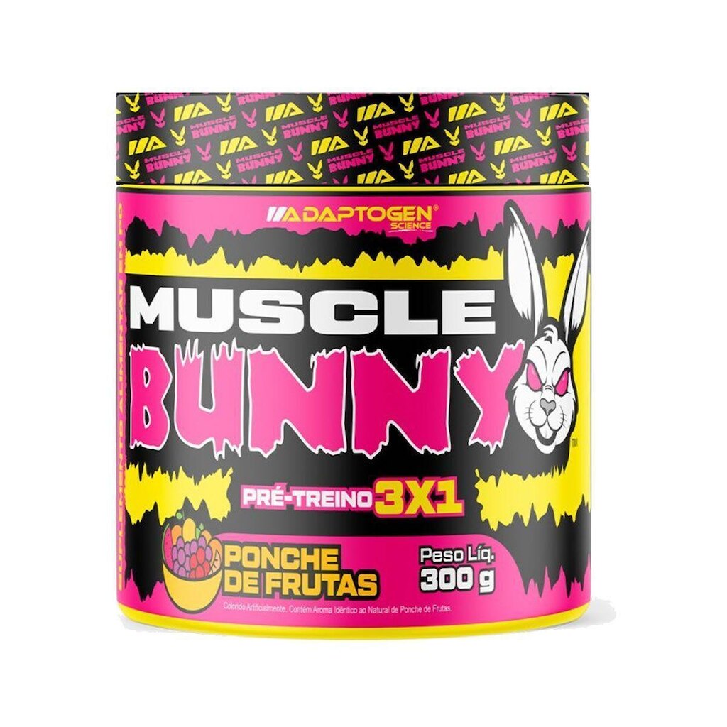 Muscle Bunny Pré-Treino - 300g Ponche de Frutas - Adaptogen
