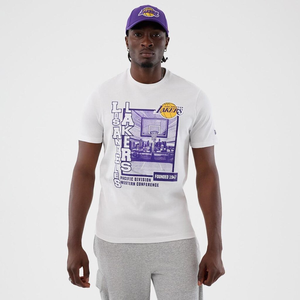 NBA NEW ERA GRPHC REG TEE LOSLAK WHI