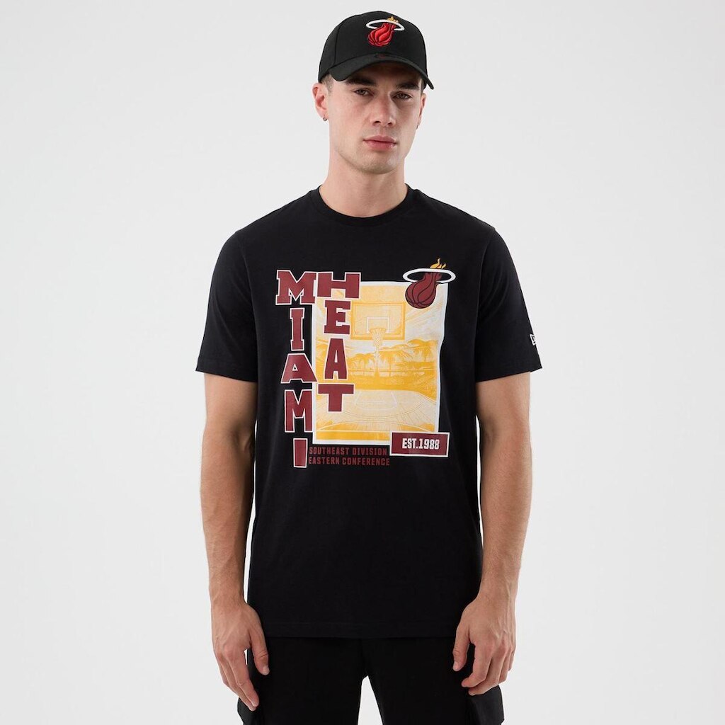 NBA NEW ERA GRPHC REG TEE MIAHEA BLK