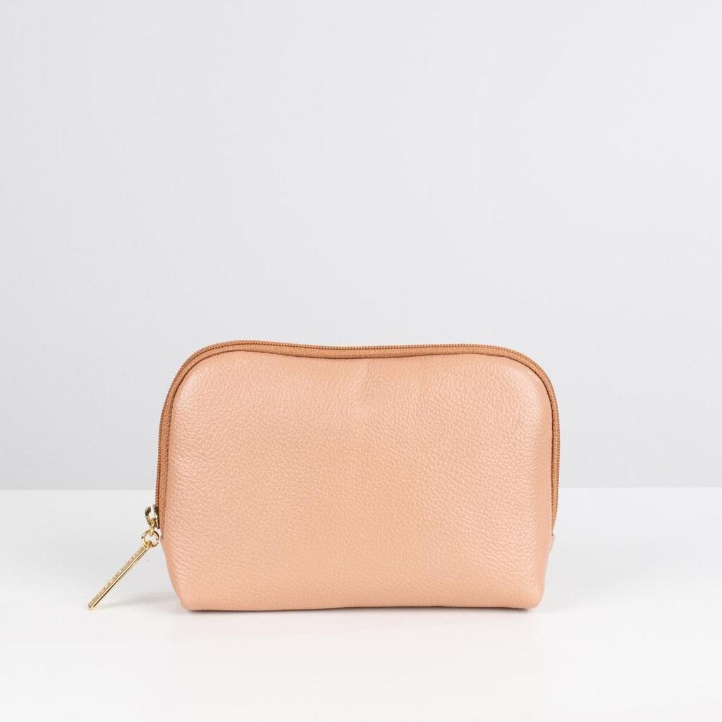 Necessaire feminina pequena de couro Duda
