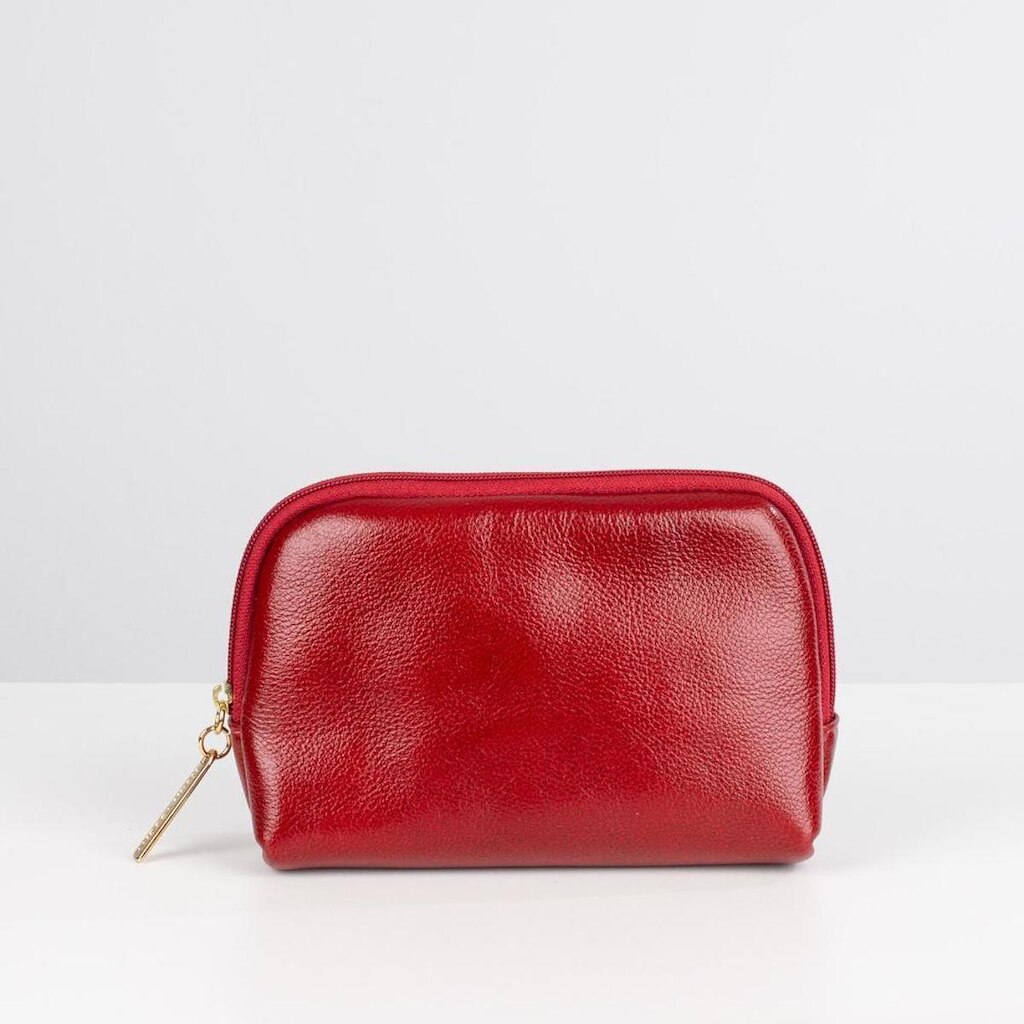 Necessaire feminina pequena de couro Duda
