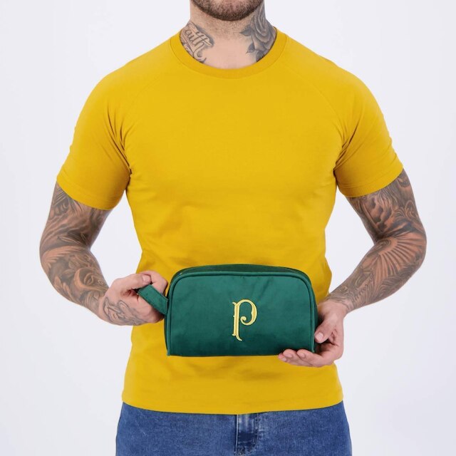 Necessaire Palmeiras Veludo Verde