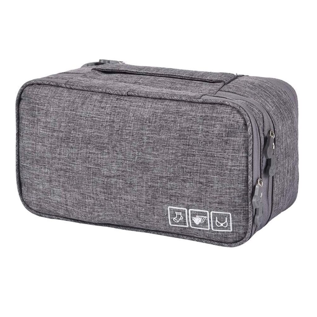 Necessaire Unissex para Roupas Íntimas com Alça para Mão e Divisórias