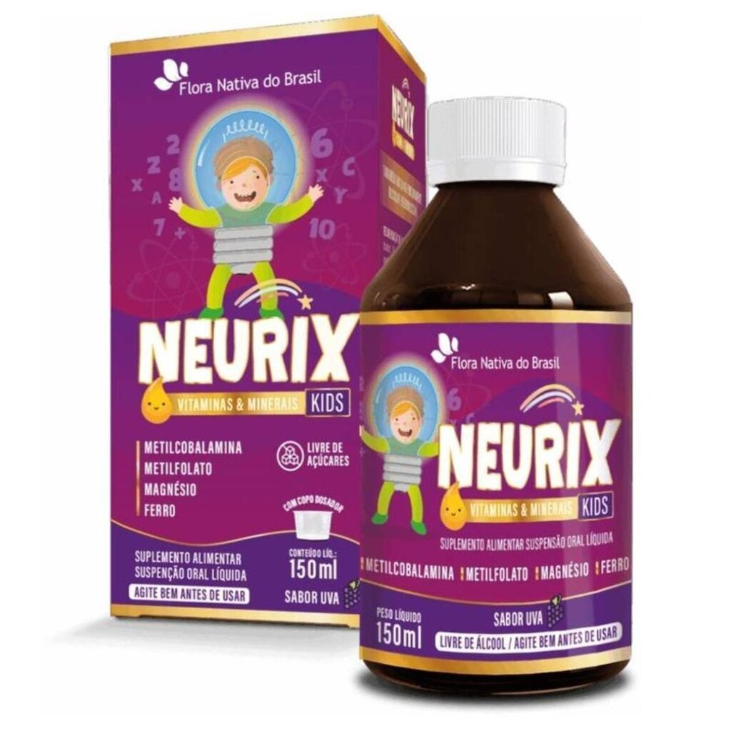 Neurix (B12, Ferro,Metilfolato e Magnésio) 150ml Sabor Uva FNB