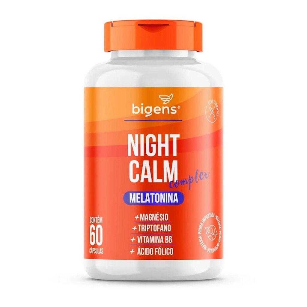 Night Calm Complex Melatonina - 60 Cápsulas - Bigens