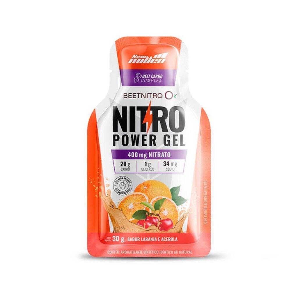 Nitro Power Gel - 1 Sachê Laranja com Acerola - New Millen