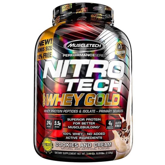 Nitro Tech 100% Whey Gold 2,28kg - Muscletech - Baunilha Menor preço em Nitro Tech 100% Whey Gold 2,28kg - Muscletech - Baunilha