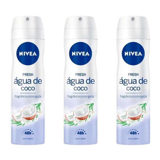 Nivea Água de Coco Kit – 3 Desodorantes Antitranspirante Aerosol Kit - Incolor