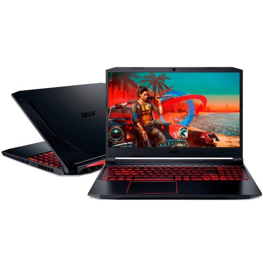 Notebook Gamer Acer AN515-57-52LC Tela 15.6 IPS 144Hz, i5, 16GB, SSD 512GB, GTX 1650, Windows 11 - Preto+Vermelho Menor preço em Notebook Gamer Acer AN515-57-52LC Tela 15.6 IPS 144Hz, i5, 16GB, SSD 512GB, GTX 1650, Windows 11 - Preto+Vermelho