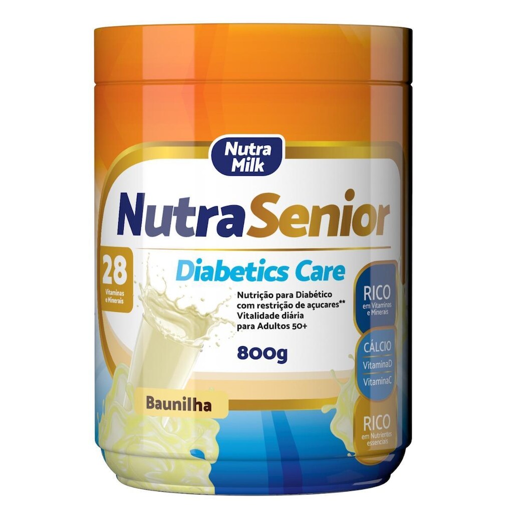Nutra Senior 50+ Diabetics Care 800g - ZERO AÇÚCAR - 28 Vitaminas e Minerais