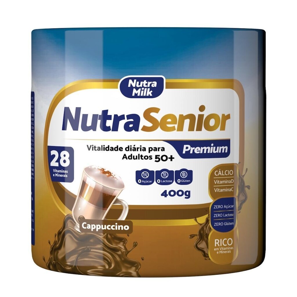 Nutra Senior +50 Premium ZERO AÇUCAR e ZERO LACTOSE 400g - 28 Vitaminas e Minerais