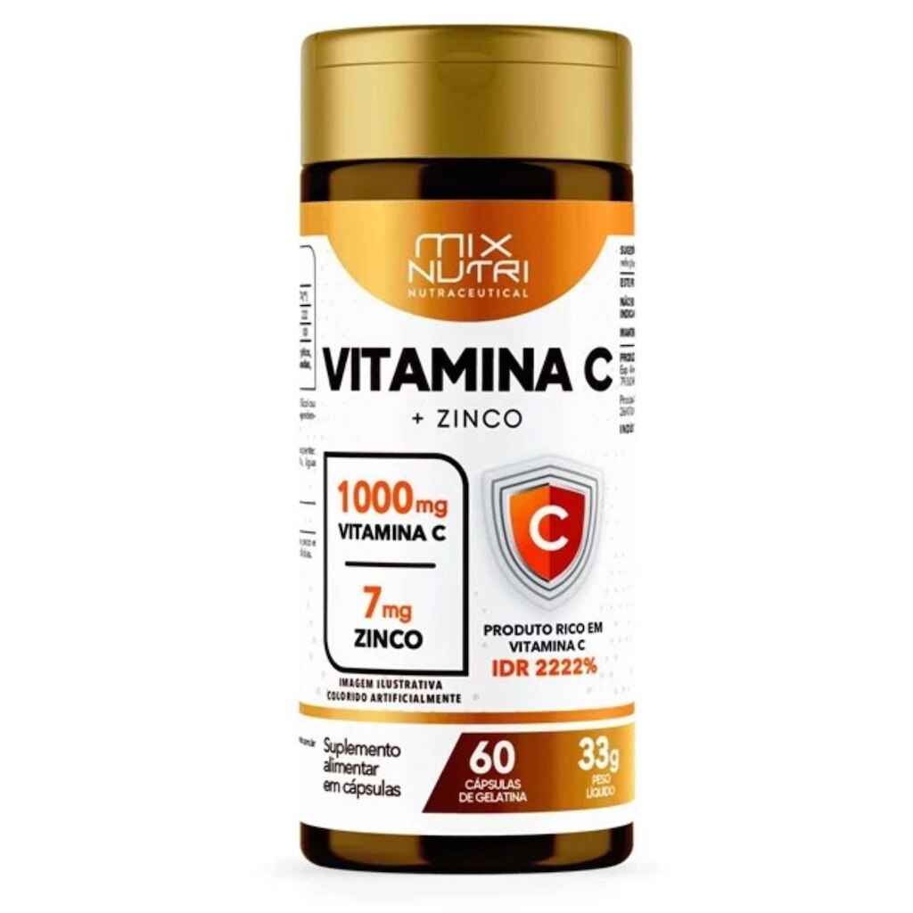 Nutraceutical Vitamina C Zinco - 60 Caps - 30g - Mix Nutri