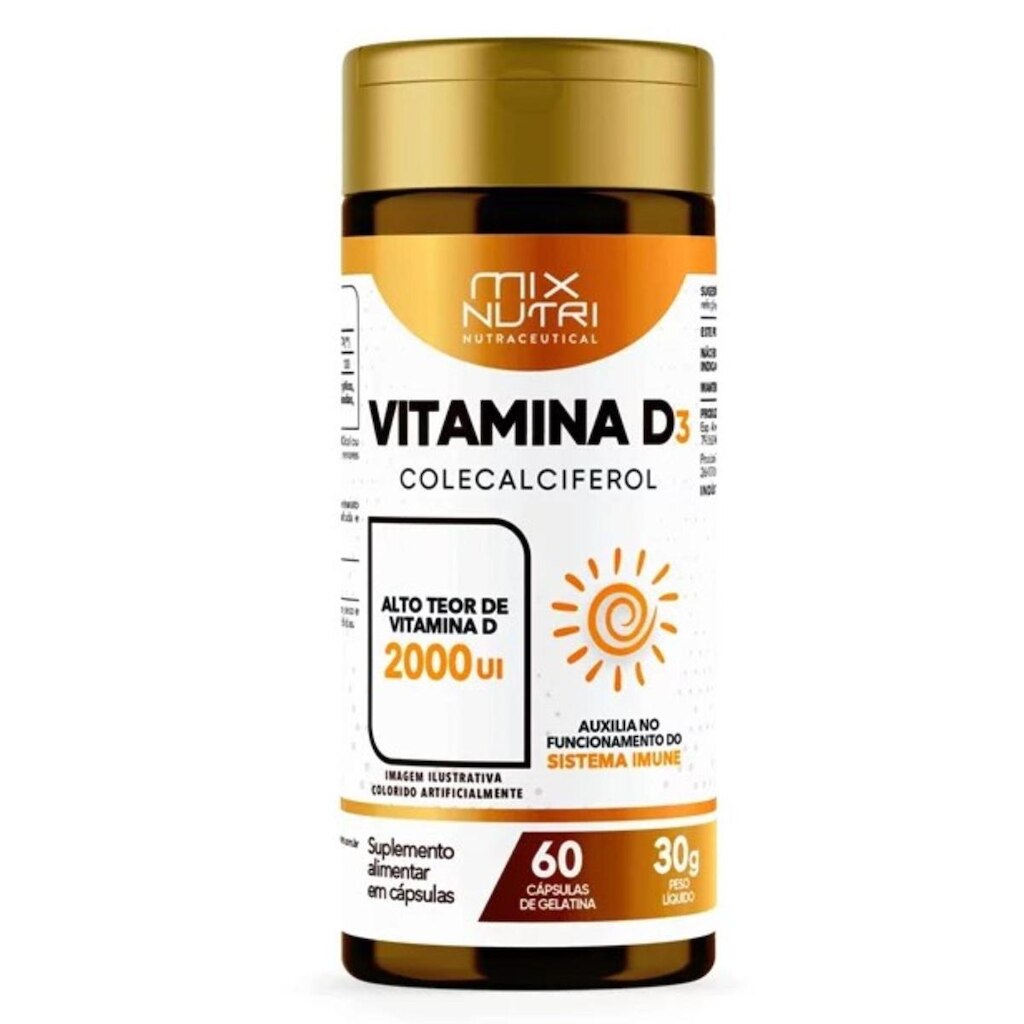 Nutraceutical Vitamina D3 - 60 Caps - 30g - Mix Nutri