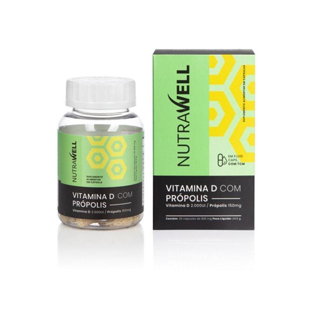 NUTRAWELL VITAMINA D COM PROPOLIS 30 CAPS