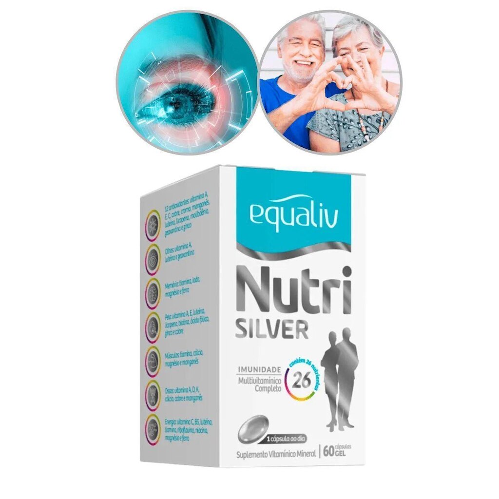 Nutri Silver 26 Nutrientes Multivitaminico Equaliv - 60 Cápsulas