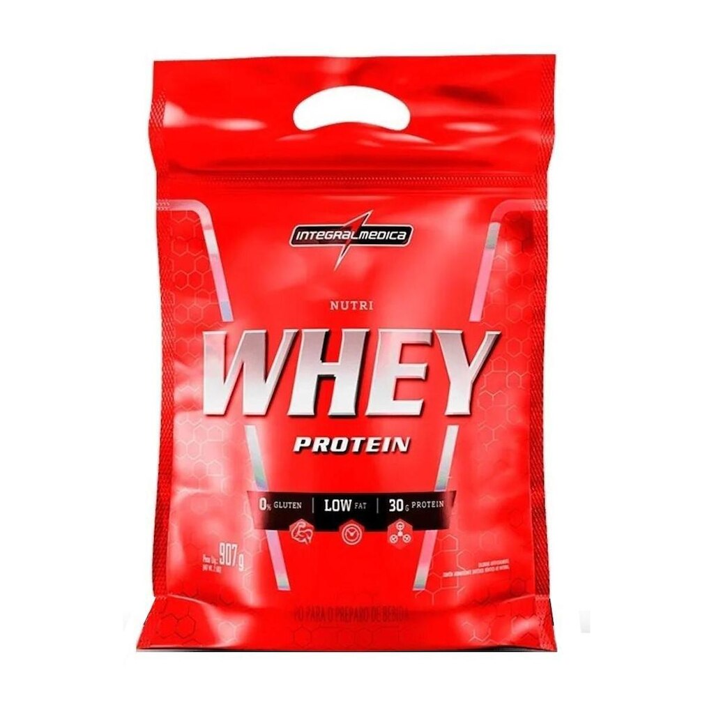 Nutri Whey Isolado Hidro 900g Morango Refil - Integralmedica